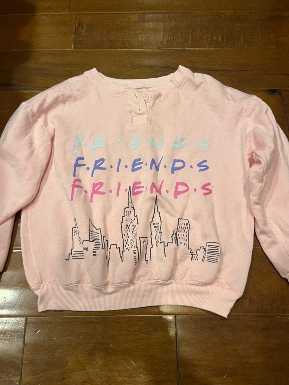 Pink Kids Crewneck Sweatshirt with FRIENDS Graphic